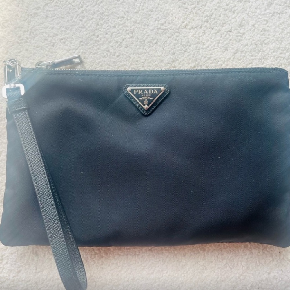 Prada Logo Plaque Pouch Wristlet - Picture 5 of 6